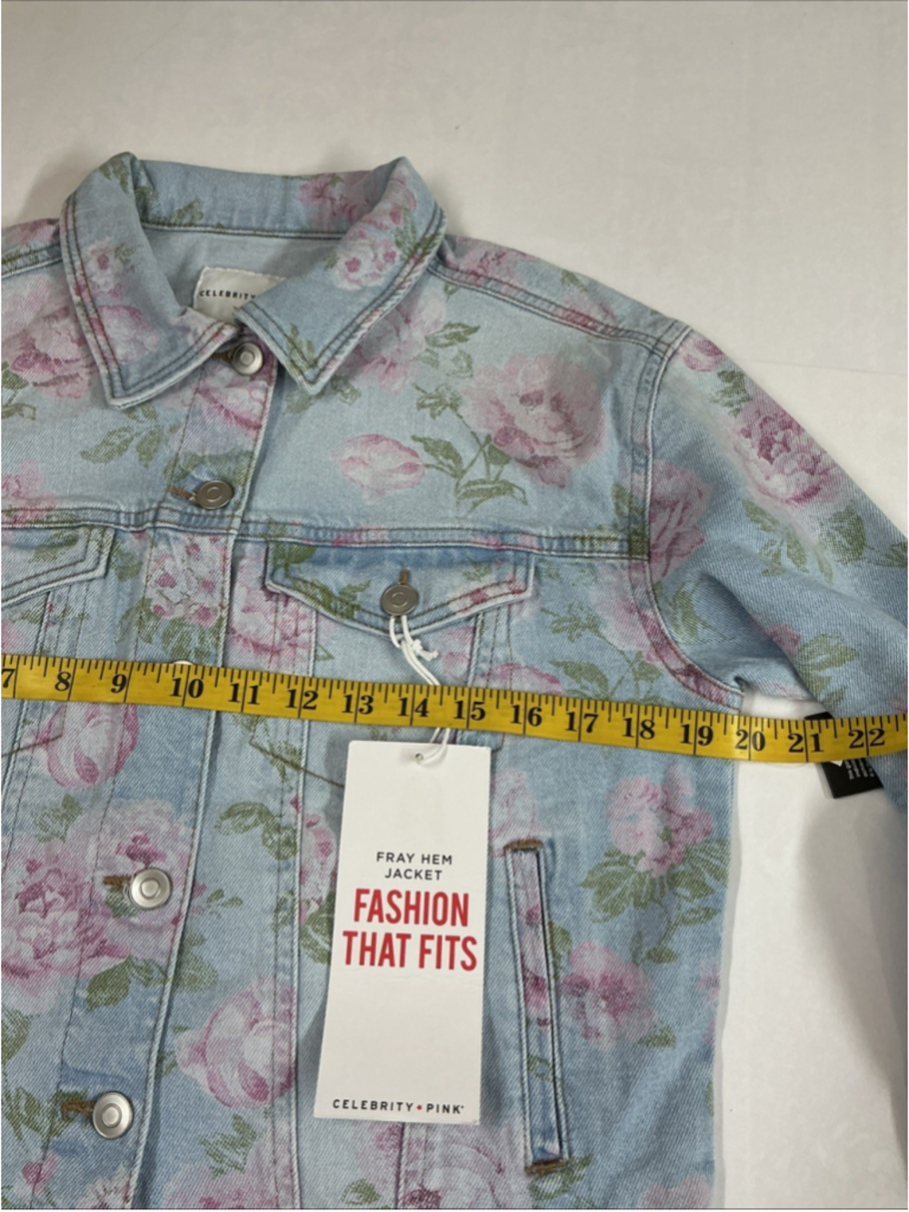 Celebrity Pink Floral Denim Jacket Size S - Picture 5 of 5